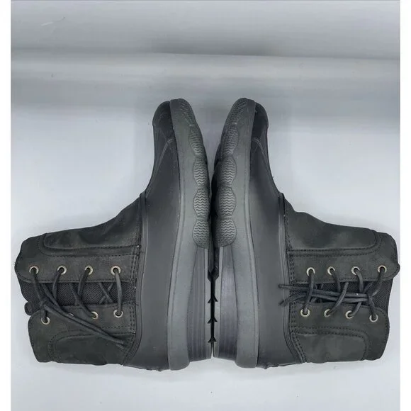 Sperry Top Sider Womens Black Duck‎ Boots Saltwater Leather  Size 9.5 - Picture 7 of 8